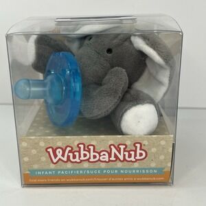 WubbaNub NEW- Infant Pacifier- BPA/Latex Free- Silicone- Grey Elephant